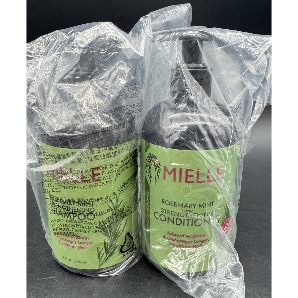Mielle Rosemary Mint Shampoo & Conditioner 12 oz Set Sealed Biotin